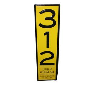 Goose Island Chicago Urban Wheat Ale 312 Area Code Metal Sign Beer Tacker Yellow